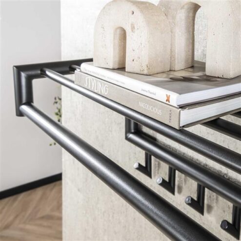 Rick Kapstok 10 haaks Antraciet metaal 100cm