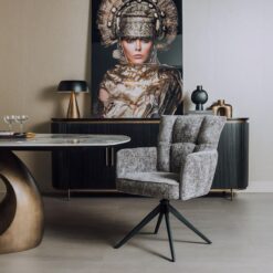 Bardi Eetkamerfauteuil Antraciet stof