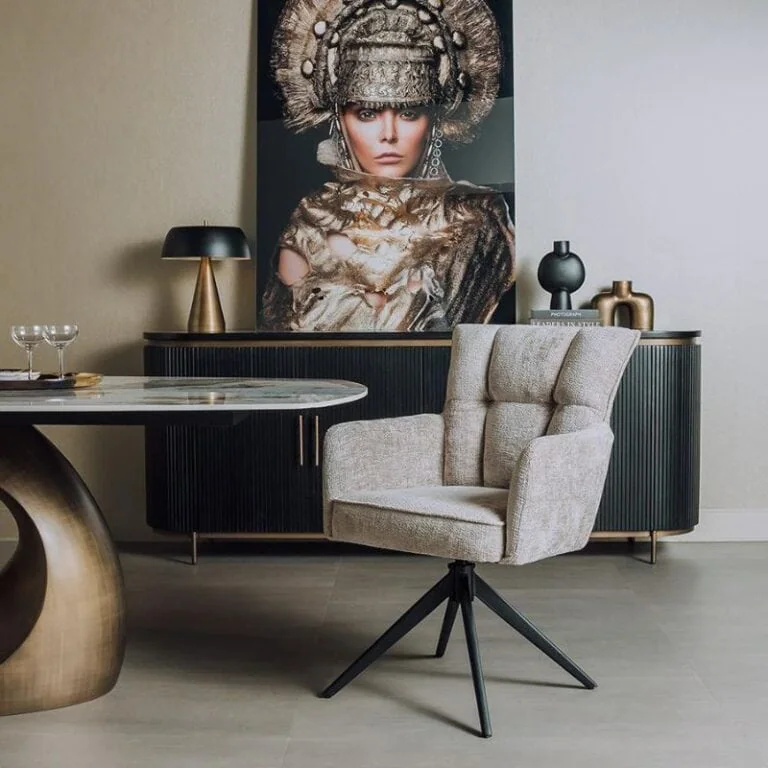 Bardi Eetkamerfauteuil Beige stof