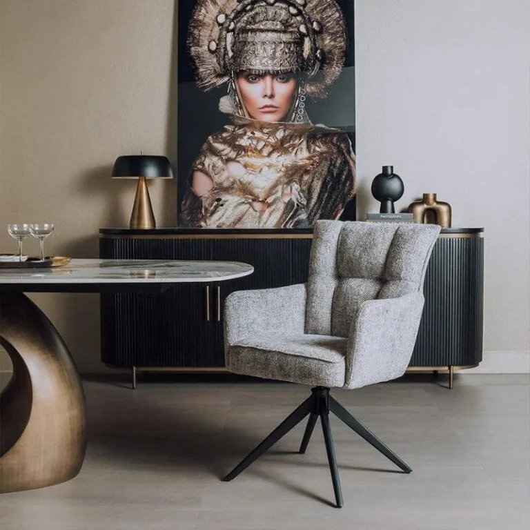 Bardi Eetkamerfauteuil Grijs stof