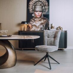 Bardi Eetkamerstoel Grijs stof