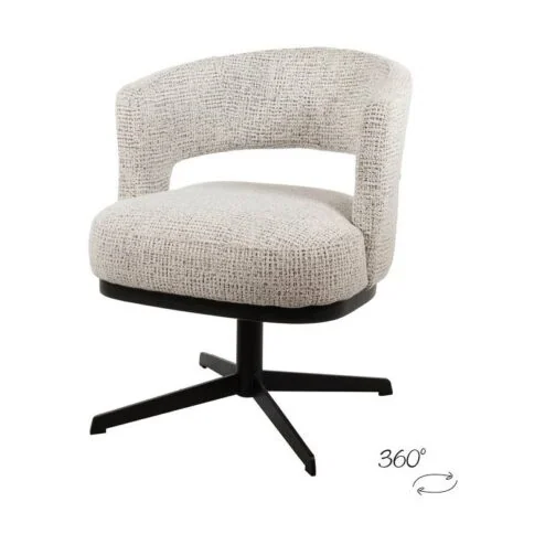 Beau eetkamerfauteuil draaipoot Gebroken wit