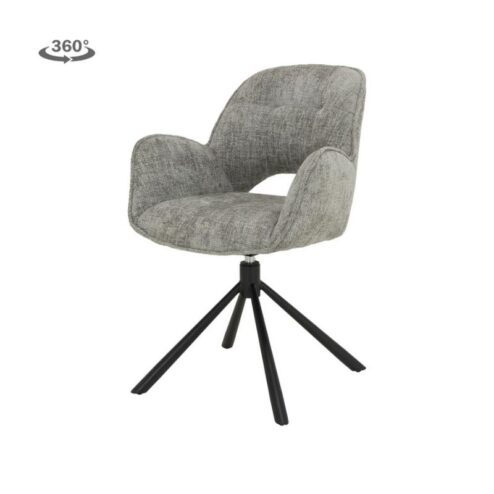 Bella Eetkamerstoel Grijs stof