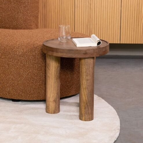 Bijzettafel Elly Naturel Mangohout 42cm