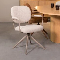 Eetkamerstoel Basel Naturel Boucle