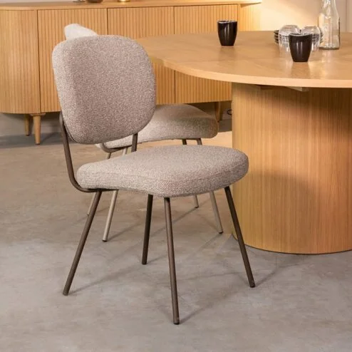 Eetkamerstoel Singapore Grijs Boucle