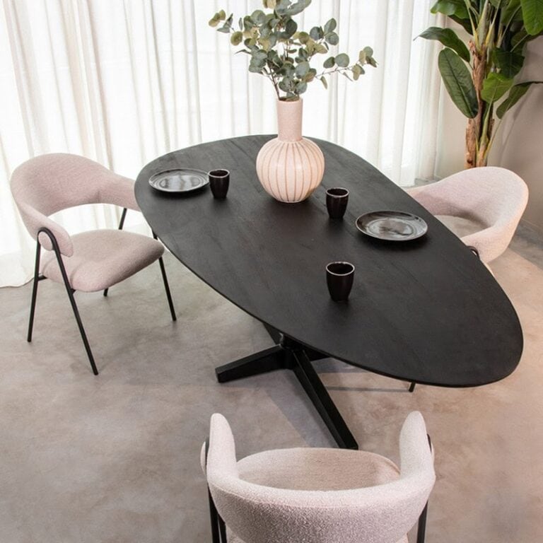 Eetkamertafel Rosie Zwart Mangohout 260cm