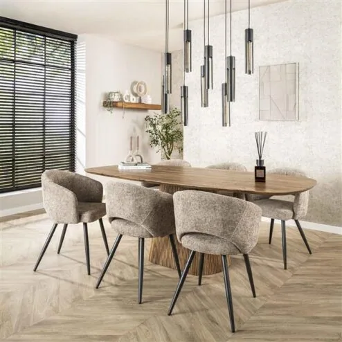 Jean Eettafel Deens ovaal Mangohout 215cm