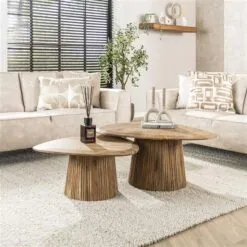 Jean Salontafel set van 2 driehoekig Mangohout