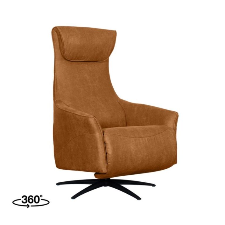 Lund Elektrische Fauteuil Cognac Microleder
