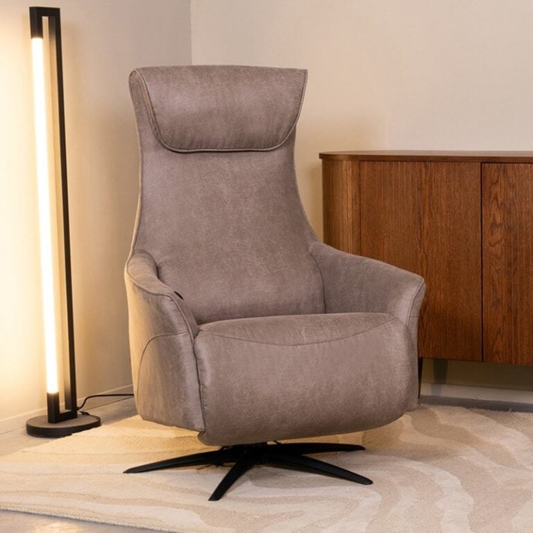 Lund Elektrische Fauteuil Taupe Microleder