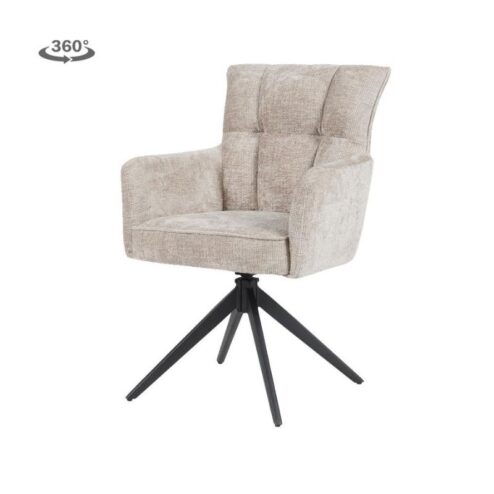 Travis Eetkamerfauteuil Beige stof