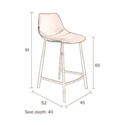 Barkruk Franky Zwart Laag