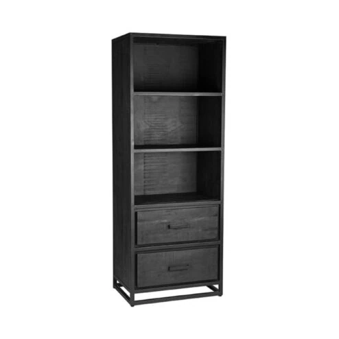 Boekenkast Chili Zwart Mangohout 70cm