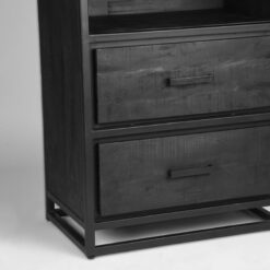 Boekenkast Chili Zwart Mangohout 70cm