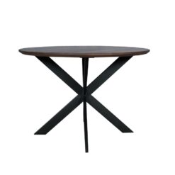 Eettafel Martin rond Walnoot Zwarte poot 150cm