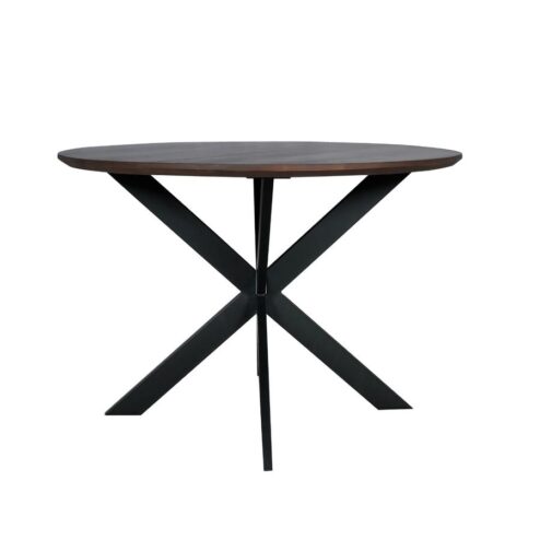 Eettafel Martin rond Walnoot Zwarte poot 150cm