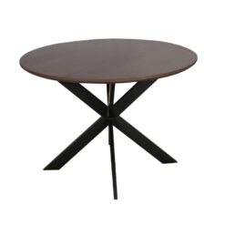 Eettafel Martin rond Walnoot Zwarte poot 150cm