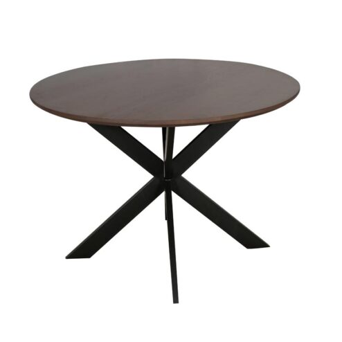 Eettafel Martin rond Walnoot Zwarte poot 150cm