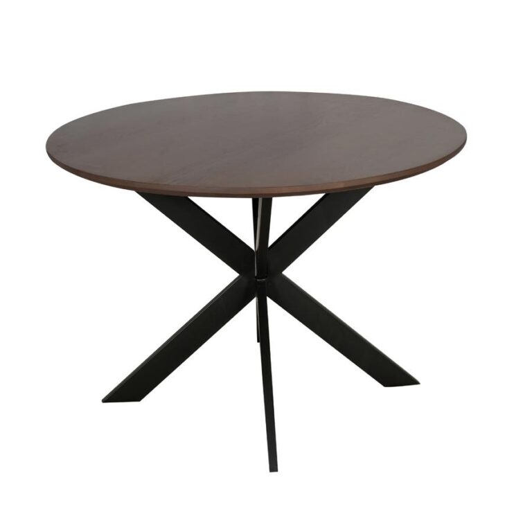 Eettafel Martin rond Walnoot Zwarte poot 150cm