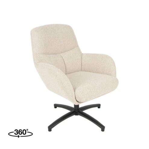 Fauteuil Chill Zone Naturel Boucle Zwarte poot