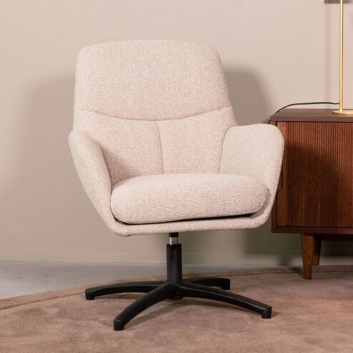 Fauteuil Chill Zone Naturel Boucle Zwarte poot