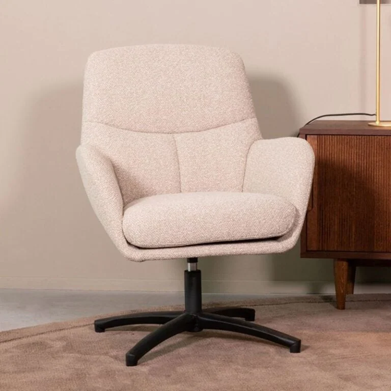 Fauteuil Chill Zone Naturel Boucle Zwarte poot