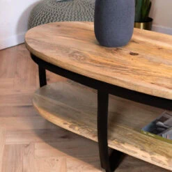 Emmy salontafel industrieel 120cm ovaal