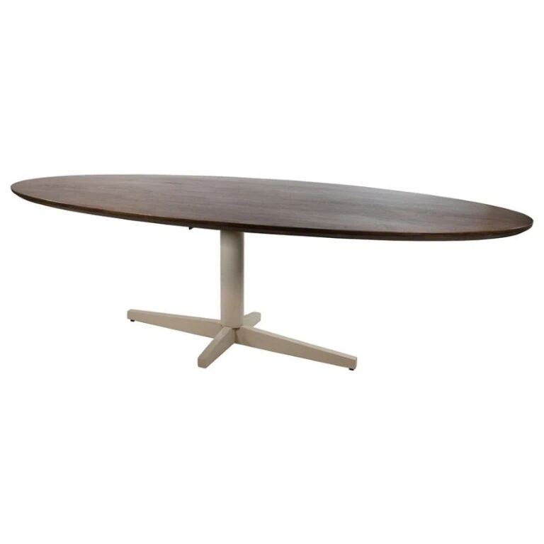Morgan Eettafel ovaal Walnoot - Beige onderstel 190cm