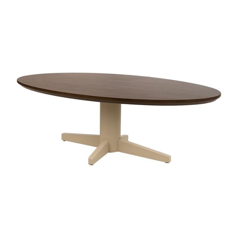 Morgan Salontafel ovaal Walnoot - Beige onderstel 130cm