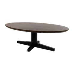 Morgan Salontafel ovaal Walnoot - Zwart onderstel 130cm