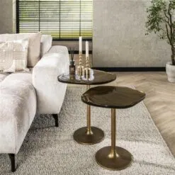 Nova Bijzettafel S Goud / Glas 53cm