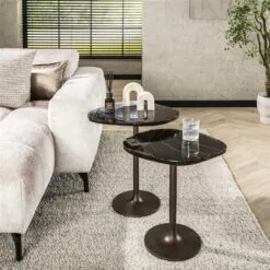 Nova Bijzettafel S Koper / Glas 53cm