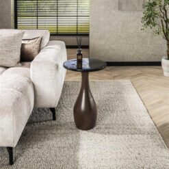 Nova Bijzettafel druppel M Koper / Glas 40cm