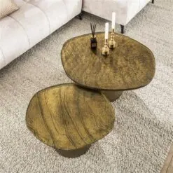 Nova Salontafel set van 2 Goud / Glas