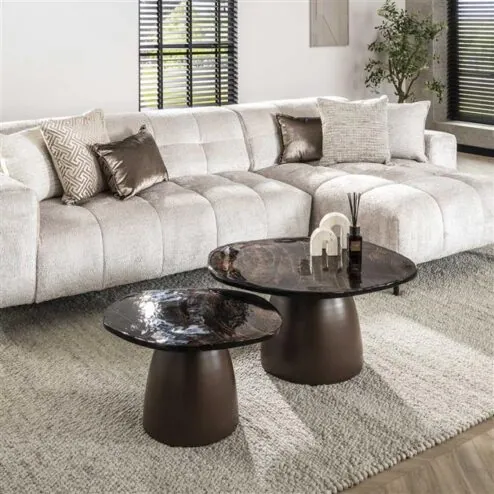 Nova Salontafel set van 2 Koper / Glas