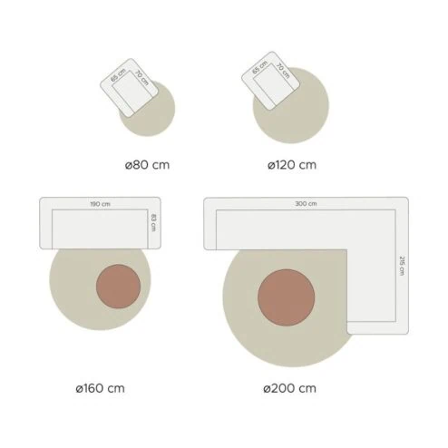 Vloerkleed Velluto Choco Rond ø160 cm