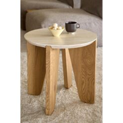 Almari Bijzettafel Beige rond 50cm
