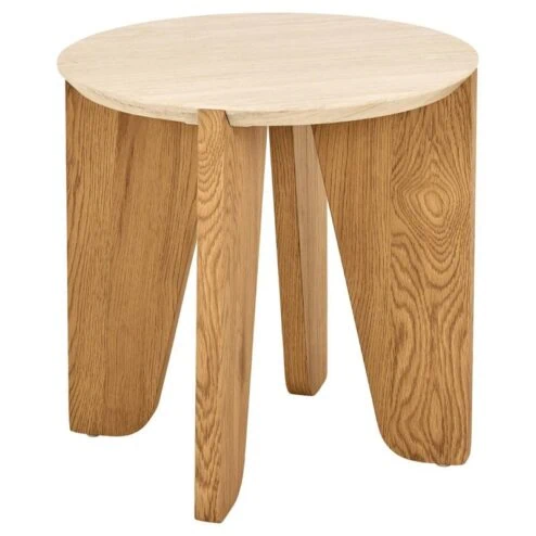 Almari Bijzettafel Beige rond 50cm