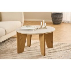 Almari Salontafel Beige rond 80cm