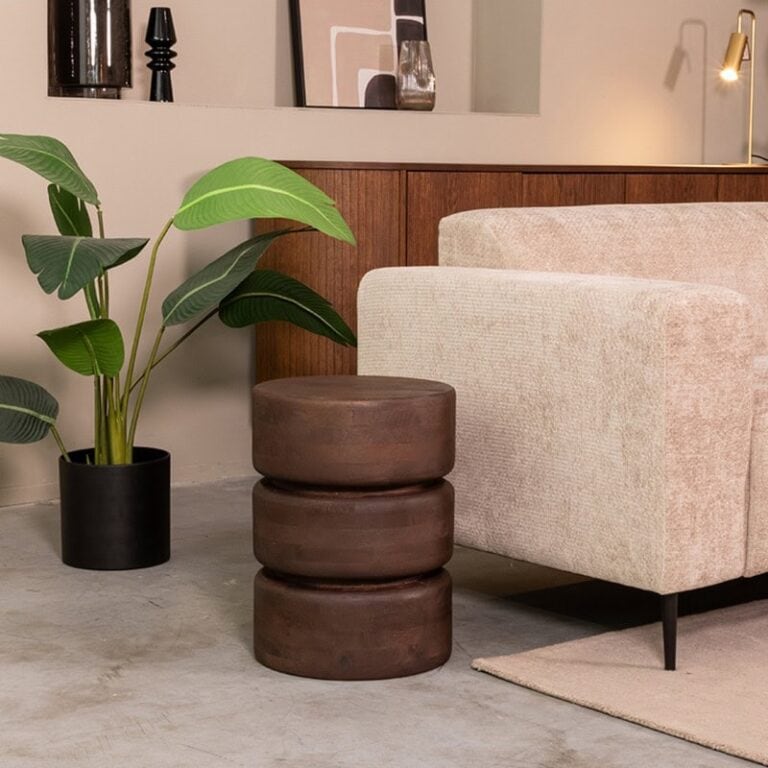 Bijzettafel Milly Espresso Mangohout 35cm