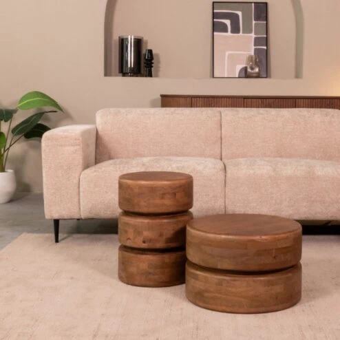 Bijzettafel Milly Naturel Mangohout 35cm