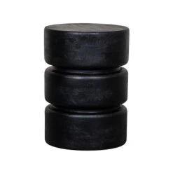 Bijzettafel Milly Zwart Mangohout 35cm