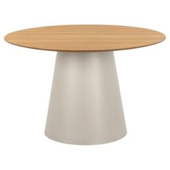 Dalvik Eettafel Rond Naturel met Zand poot 120cm