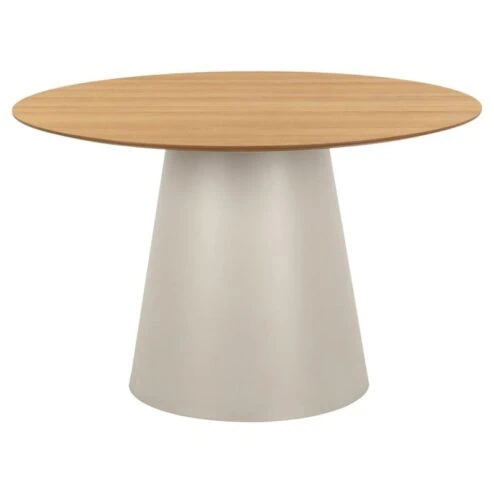 Dalvik Eettafel Rond Naturel met Zand poot 120cm
