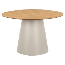 Dalvik Eettafel Rond Naturel met Zand poot 120cm