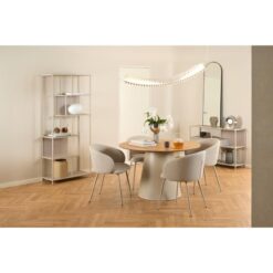 Dalvik Eettafel Rond Naturel met Zand poot 120cm