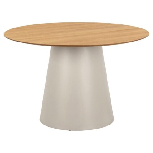 Dalvik Eettafel Rond Naturel met Zand poot 120cm