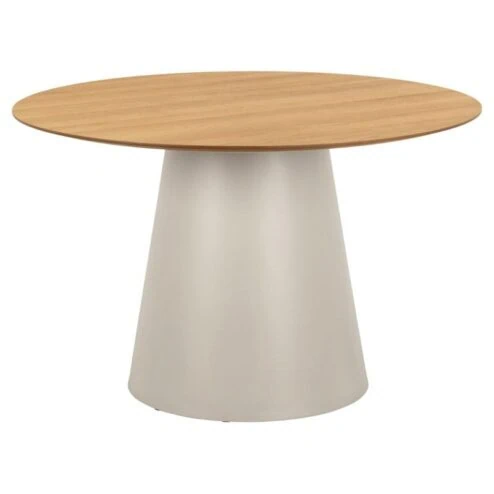 Dalvik Eettafel Rond Naturel met Zand poot 120cm