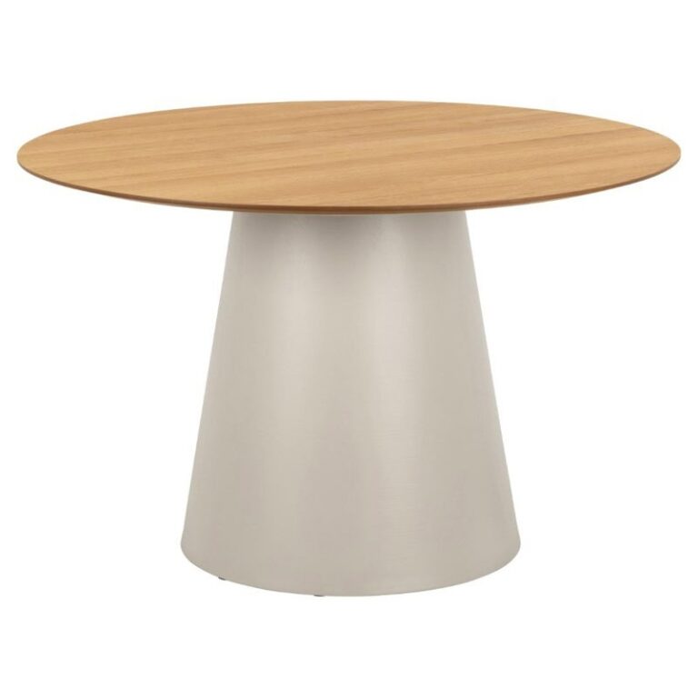 Dalvik Eettafel Rond Naturel met Zand poot 120cm